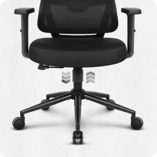 Pisarniški stol iz blaga, črne barve, Cabro C506