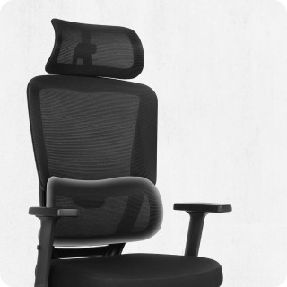 Pisarniški stol iz blaga, črne barve, Cabro C506