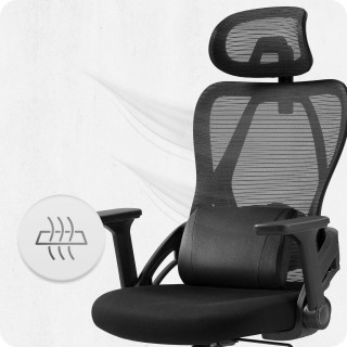 Pisarniški stol iz črnega blaga Cabro C507