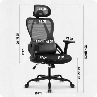 Pisarniški stol iz črnega blaga Cabro C507