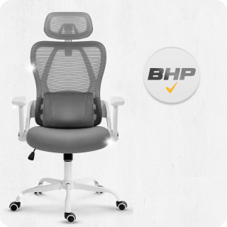 Pisarniški stol iz sivo-bele tkanine Cabro C507