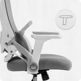 Pisarniški stol iz sivo-bele tkanine Cabro C507