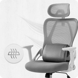 Pisarniški stol iz sivo-bele tkanine Cabro C507