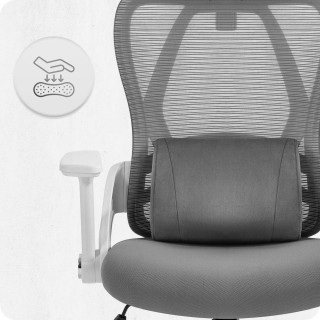 Pisarniški stol iz sivo-bele tkanine Cabro C507