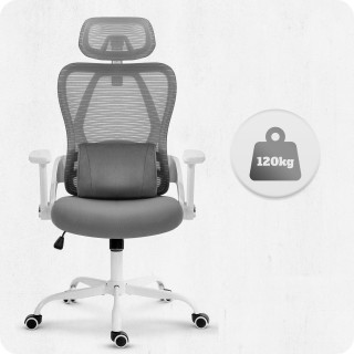 Pisarniški stol iz sivo-bele tkanine Cabro C507