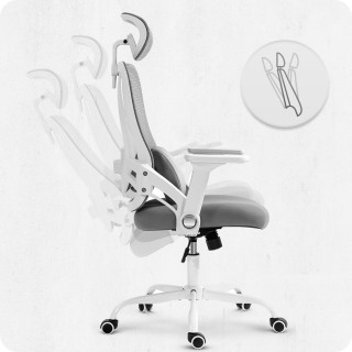 Pisarniški stol iz sivo-bele tkanine Cabro C507