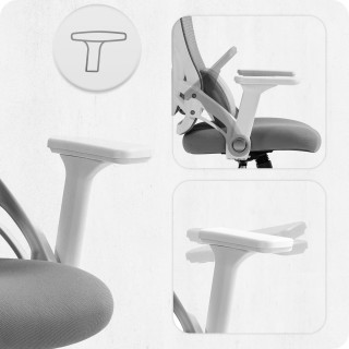 Pisarniški stol iz sivo-bele tkanine Cabro C507