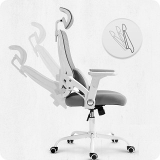 Pisarniški stol iz sivo-bele tkanine Cabro C507