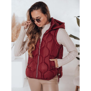 Ženski prešit bordo telovnik TY5017