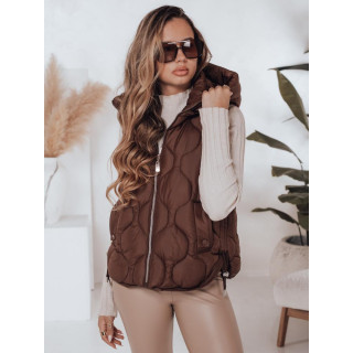 Rjav ženski prešit brezrokavnik TY5019