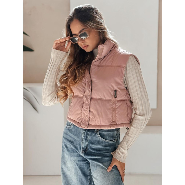 Kratek roza ženski telovnik TY5199