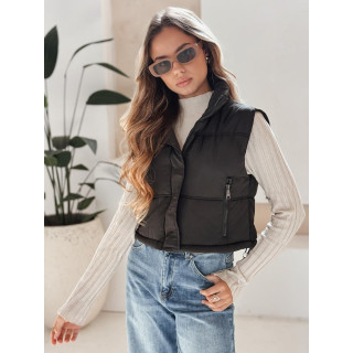 Ženski kratki črni telovnik TY5197