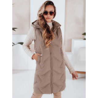 Dolg temno bež ženski telovnik TY5098