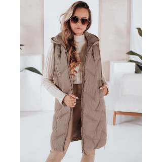 Dolg temno bež ženski telovnik TY5098