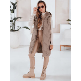 Dolg temno bež ženski telovnik TY5098