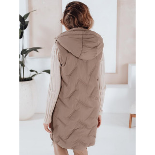 Dolg temno bež ženski telovnik TY5098