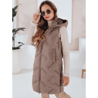 Temno bež dolg ženski telovnik TY5100