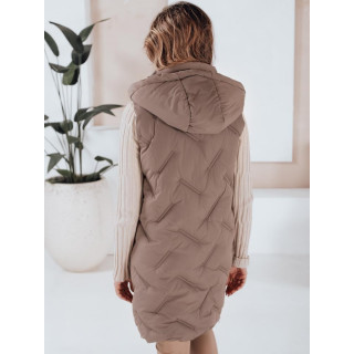 Temno bež dolg ženski telovnik TY5100