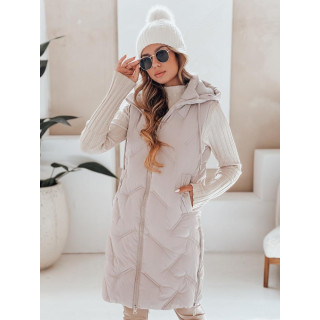 Ženski dolgi bež telovnik TY5099