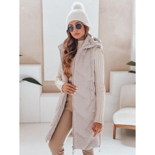 Ženski dolgi bež telovnik TY5099