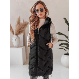 Črn dolg ženski telovnik TY5096