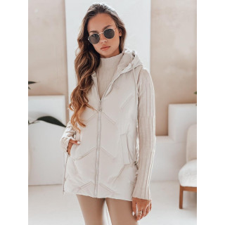 Ženski prešit bel telovnik TY5108