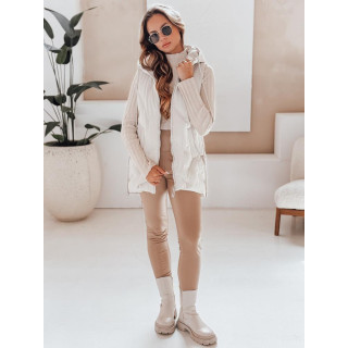 Ženski prešit bel telovnik TY5108