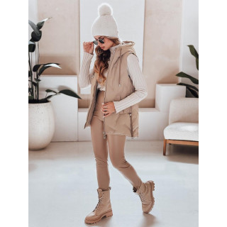 Bež ženski prešit brezrokavnik TY5107