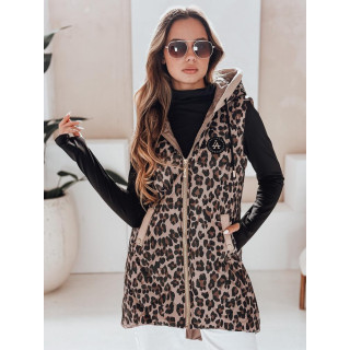 Rjav ženski telovnik z leopardjim vzorcem TY5029