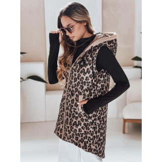 Rjav ženski telovnik z leopardjim vzorcem TY5029