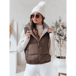 Ženski svetlo rjav prešit telovnik TY4971