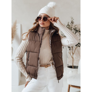 Ženski svetlo rjav prešit telovnik TY4971