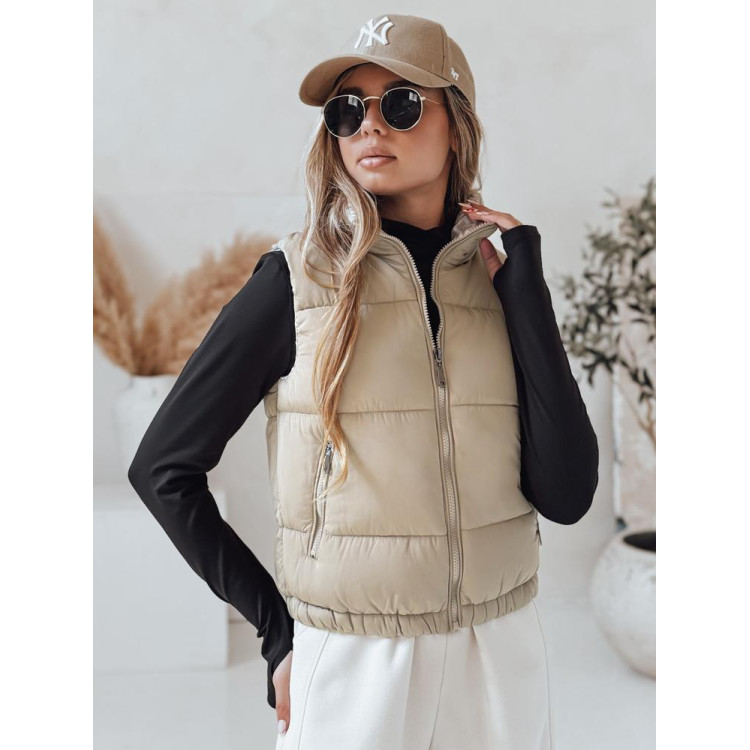 Prešit ženski telovnik bež barve TY4973