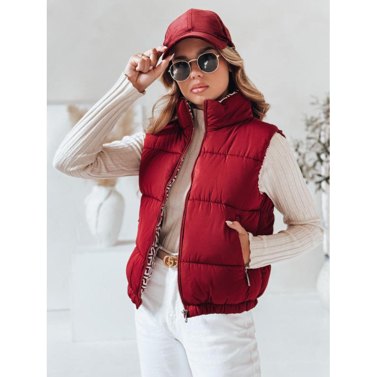 Ženski bordo prešit brezrokavnik TY4972