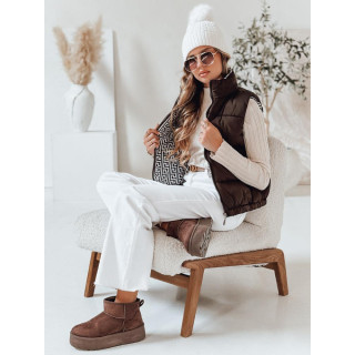 Prešit rjav ženski telovnik TY4970