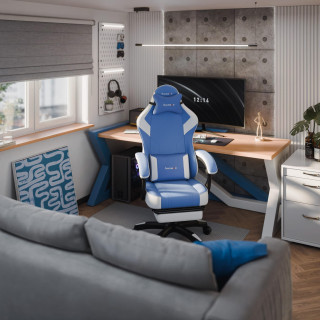 Igralni stol Huzaro FORCE 3.7 BLUE z naslonom za noge