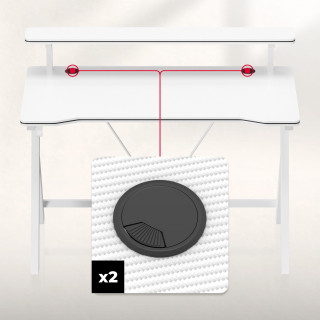 Igralna miza Huzaro HERO 1.9 WHITE 120 CM