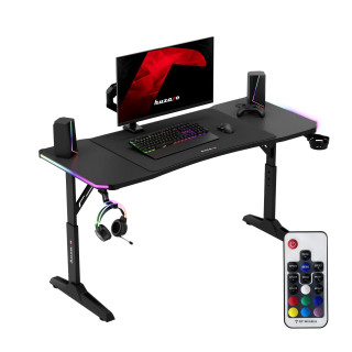 Črna igralna miza Huzaro HERO 3.6 RGB ČRNA 140 CM