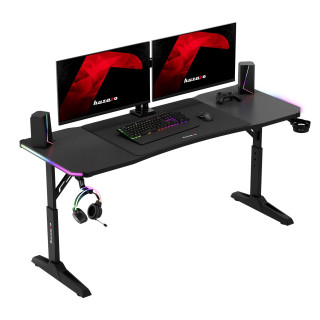 Črna igralna miza Huzaro HERO 4.6 RGB ČRNA 160 CM