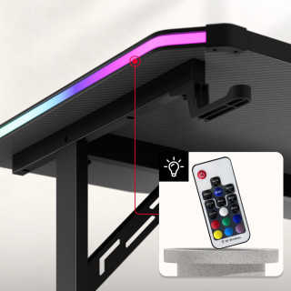 Črna igralna miza Huzaro HERO 4.6 RGB ČRNA 160 CM