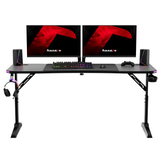 Črna igralna miza Huzaro HERO 4.6 RGB ČRNA 160 CM