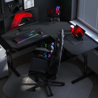 Črna kotna igralna miza Huzaro HERO 7.3 BLACK