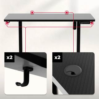 Črna igralna miza Huzaro HERO 8.1 BLACK 120 CM