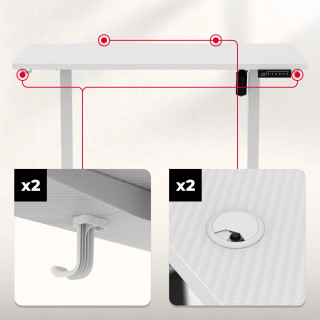 Igralna miza Huzaro HERO 8.1 WHITE 120 CM