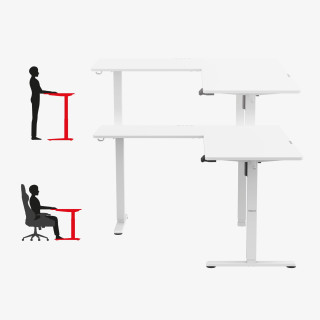 Električna bela kotna miza Huzaro HERO 9.5 WHITE