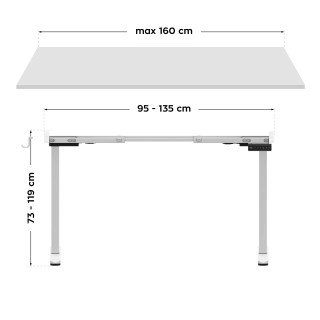 Belo nastavljivo pisalno stojalo Mark Adler XENO 4.5 WHITE