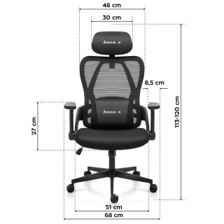 Črn igralni stol Huzaro COMBAT 2.7 BLACK