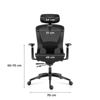 Črn igralni stol Huzaro COMBAT 7.3 BLACK MESH