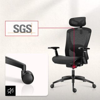 Črn igralni stol Huzaro COMBAT 7.3 BLACK MESH