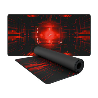 Črno-rdeča igralna podloga za miško Huzaro MOUSEPAD 6.0